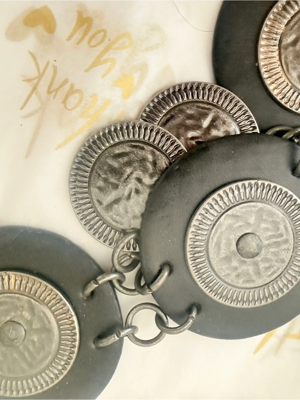 Decorative Coin Chain Womans Belt - Black